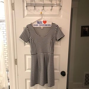 Women’s black and white striped dress